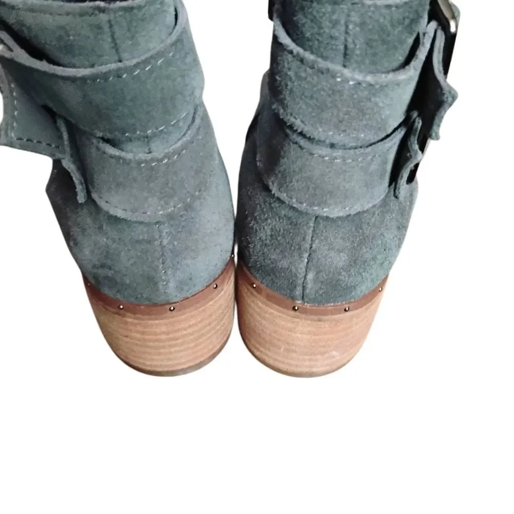 Gray Suede Ankle Boots